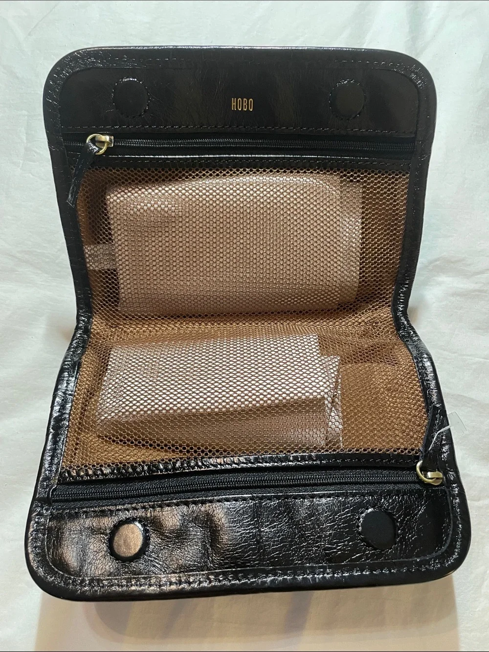 HOBO Black Leather Cosmetic Pouch
